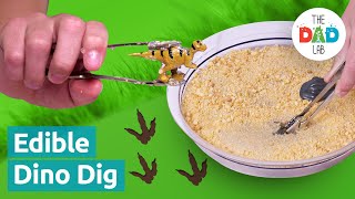 edible dinosaur dig excavation activity for toddlers