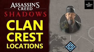 AC Shadows Collection of Crests - All 9 Clan Crest Locations - All Kamon Crests