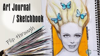 Art journal / Sketchbook flip trough - Mixed media - Collages - Ideas, inspiration, how to use