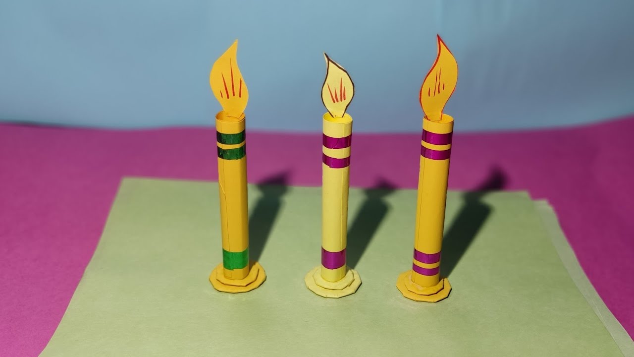 Diwali Paper Candles Easy Craft by Paper Art Craft Paper