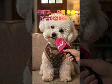 아빠가... 요즘 옷을 안 갈아입어요(Dad... doesn't change his clothes these days. 😭)#강아지 #비숑 #힐링영상 #감동실화 #가족