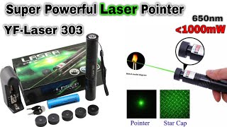 : High Powerful Laser Pointer 303 Green Burning | All Test | Full Details Review and Unboxing