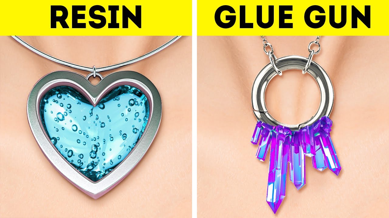 Colorful DIY Jewelry And Mini Crafts Out Of Epoxy Resin, Glue Gun And ...