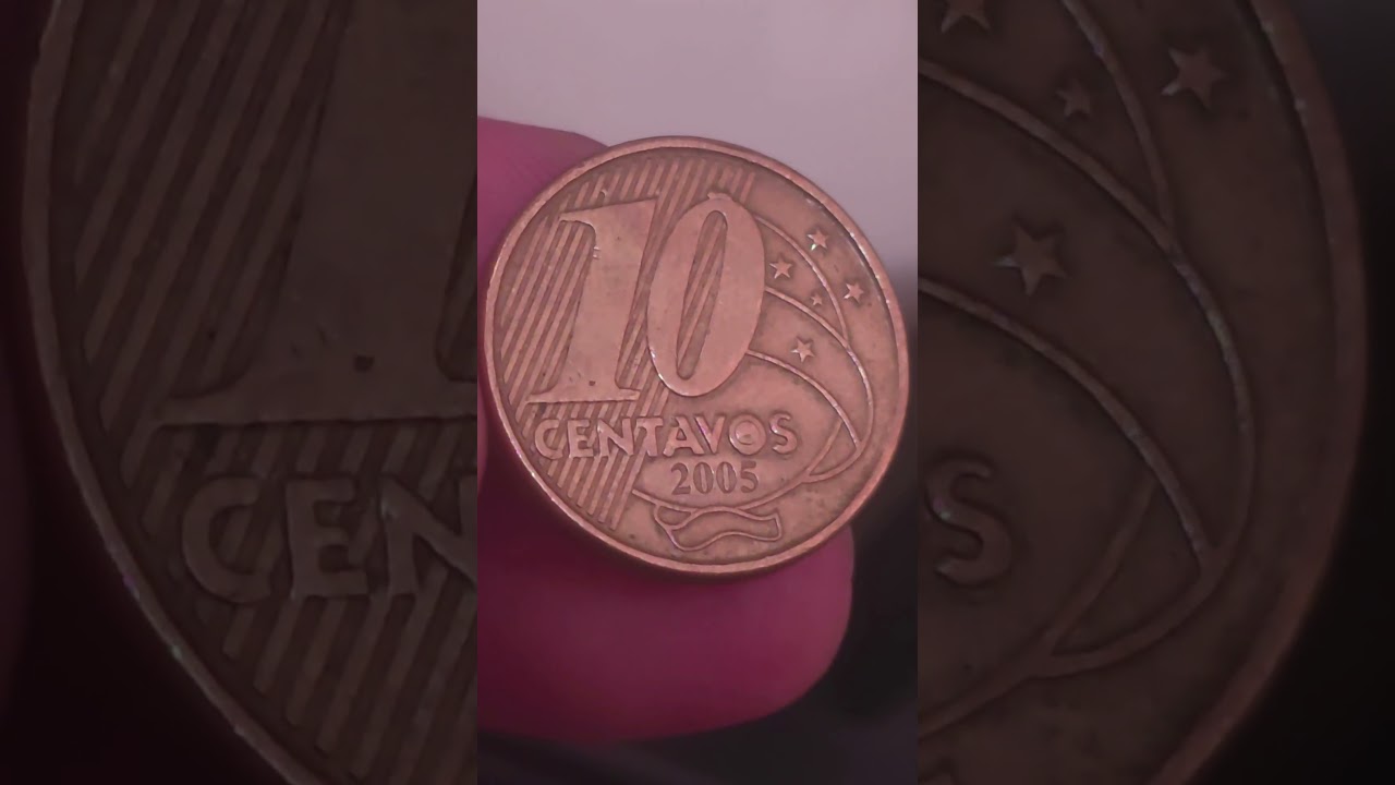 🔥 Moeda  cobiçada 10 centavos 2005  você ten?❗  Moeda com erro de cunhagem
