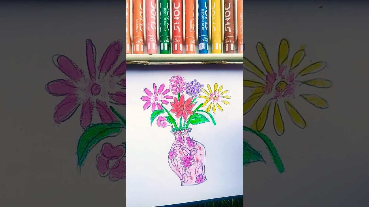 Beautiful flowers pot drawing 😍🥰ll