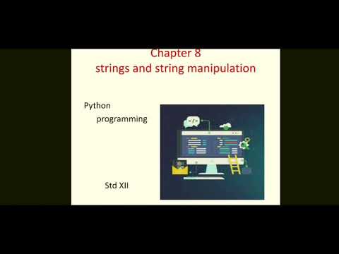Std 12 Chapter 8 Computer science Strings and string functions - YouTube