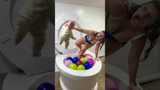 Strange Crazy Surprise Face Lady Saves Baby From Worlds Largest Toilet Balloon Pool #Shorts