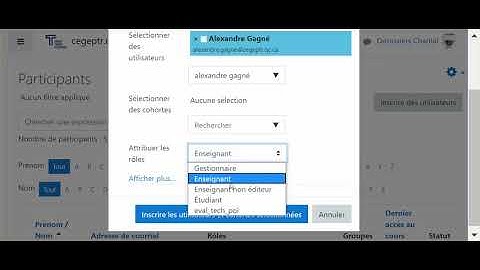 Comment inscrire un enseignant dans mon cours dans Moodle ?
