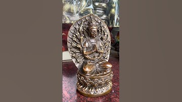 Tượng phật chuẩn đề bằng đồng giả cổ DxRxC 14x8x20cm nặng 1 9kg 65