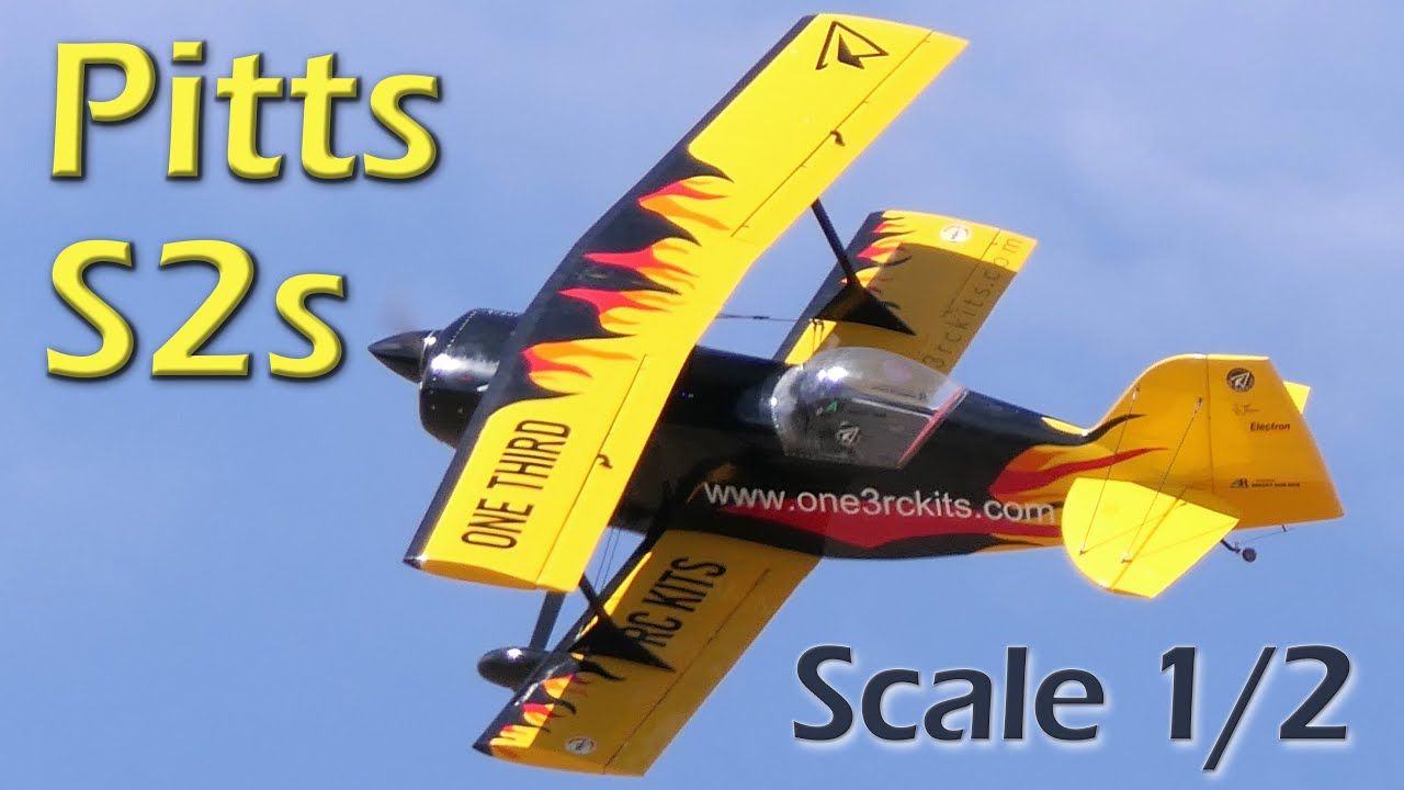 AWESOME RC acrobatic flight Pitts S2s Scale 1/2 Pilot Pedro Precioso Design one3rckits by V. Siurana
