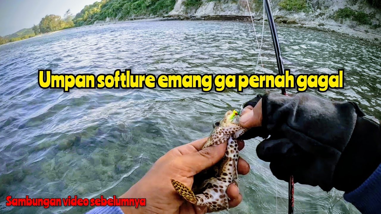 Cobain bossku!!Mancing di karang dangkal pakai soft lure semudah ini strike | Ultralight fishing vid