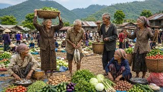 Laos Countryside Border Market | Fresh Foods & The Simple Life of Lao People
