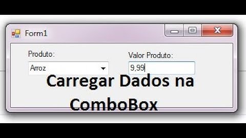 CARREGAR DADOS NA COMBOBOX - PARTE 01