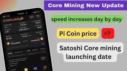 Satoshi Core Mining new update|Core Mining Speed|Core Mining Launching Date|Core new update