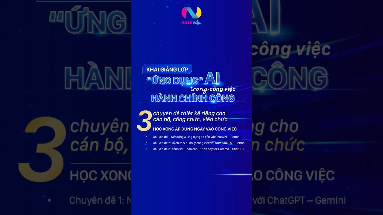 🚀Khai giảng khóa học Ứng dụng AI trong hành chính công. Lịch: 8–10/10/2025 | 19h00 – 21h30 | Online