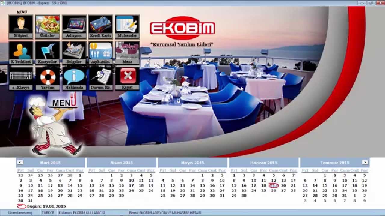 Ekobim Restoran Adisyon Programı  Demo Video (150620)