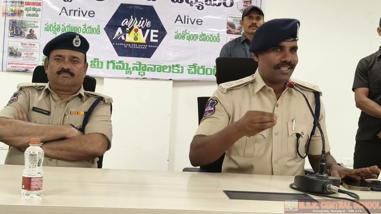MSR Central School, Suryapet | National Road Safety Month | Wear a Helmet and Reach Safely