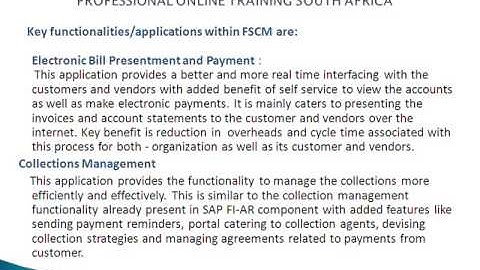 SAP Financial Supply Chain Management PROFESSIONALTRAINING SOUTH AFRICA@magnifictraining.com