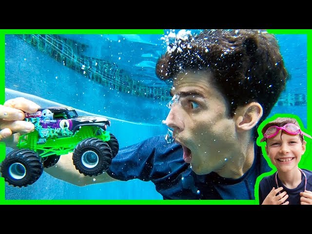 Axel Show Monster Trucks Ramping at the Pool! class=
