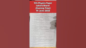 1st year physics Lahore board group2 evening solved paper 2023| 11th physics solved paper 2023