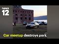 Illegal car meetup tears up Yonkers park, $10,000 in damage from donuts