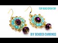 How to make brick stitch earrings, handmade jewelry making tutorial.