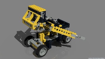 LDCad animation of LEGO set 8852 rendered by POV-Ray
