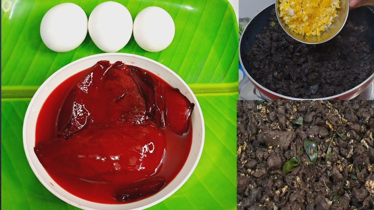 இரும்புச்சத்து அதிகமுள்ள ஆட்டு இரத்த பொரியல்/Goat Blood Poriyal in Tamil