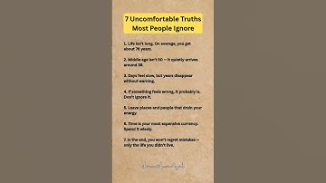 7 Uncomfortable Truths About Life Nobody Warns You About #shorts