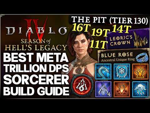 Diablo 4 - New Best OP Meta 10 TRILLION DPS Sorcerer Build - Season 15 Blizzard Ice Spike T12 Guide!