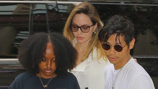 Angelina Jolie Spends Quality Time With Pax and Zahara in NYC