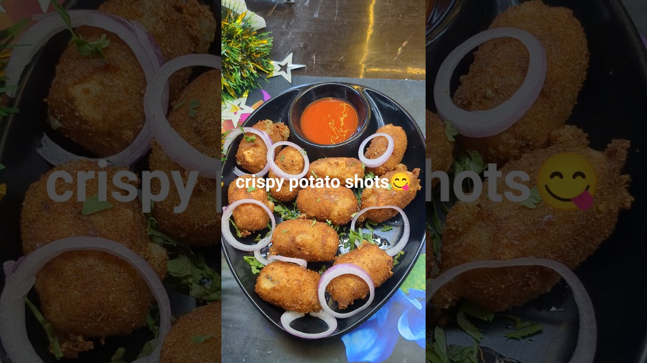 Crispy potato shots — bursting with flavor, connecting the dots!😋