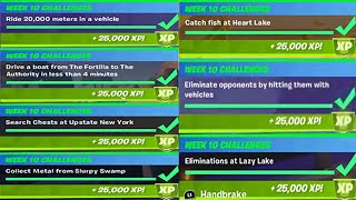 All Week 10 Easy Challenges Complete Guide In Fortnite! Chapter 2 Season 4 Fast Week 10 Challenges!