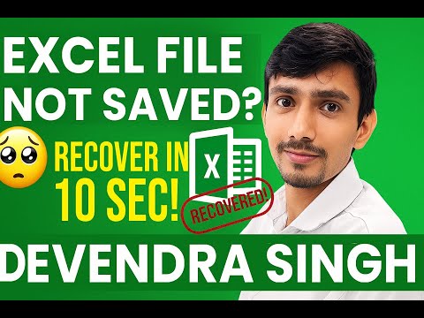 💾 Recover Unsaved Excel File in 10 Seconds | 100 Working Method