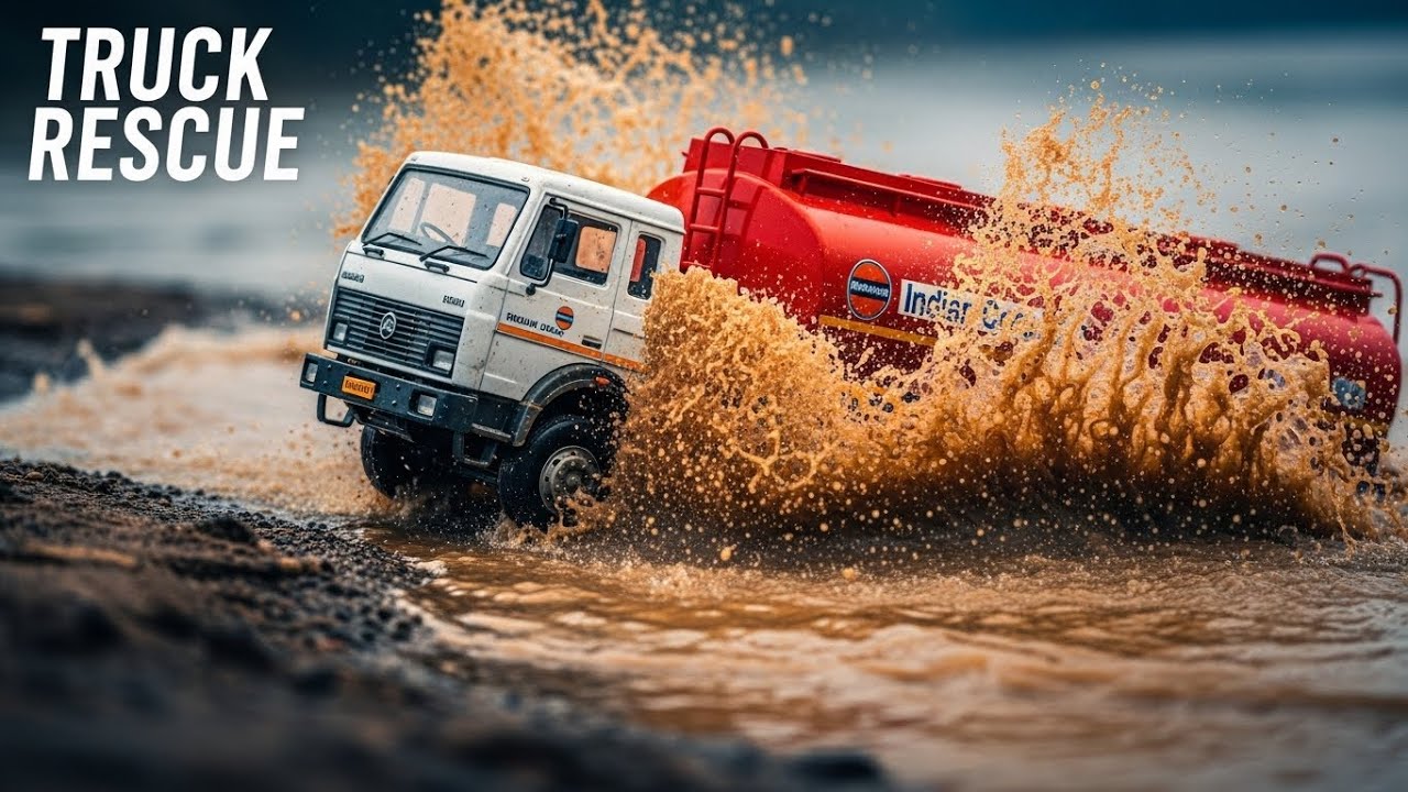 Приключения радиоуправляемых грузовиков: бездорожье и переправа через реку!