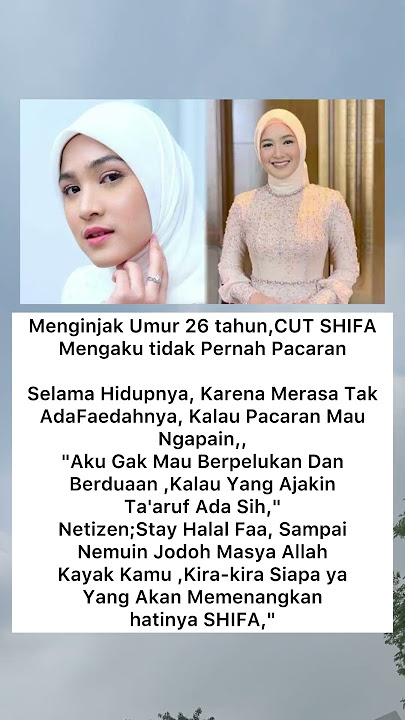 Menginjak Umur 26 tahun,CUT SHIFAMengaku tidak Pernah Pacaran