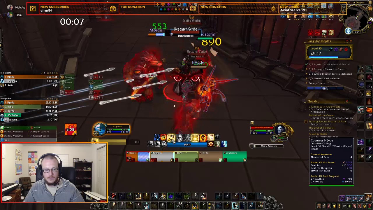 Holy Priest +15 Sanguine Depths (Fortified, Spiteful, Grievous, Prideful)