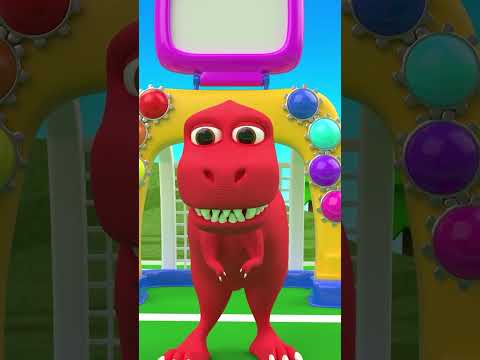 channelwall-#Shorts Dinosaur and Little Baby Play Foot Ball Games - Learn Colors for Kids with Color Balls