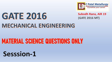 Material Science Questions | GATE 2016 Mechanical Session 1