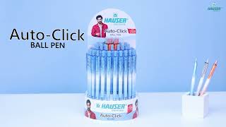 Hauser Auto-Click Ball Pen – Our Slimmest Retractable Pen with Auto-Rotating Refill!