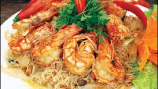 ឆាមីសួរជាមួយបង្គារ ងាយៗ ឆ្ងាញ់ៗ យកទៅវត្តStir Fried Glass Noodle with shrimp