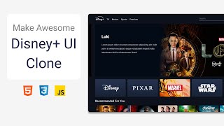 Disney+ clone for beginner in 2021 | HTML5 | CSS3 | JS #webdevelopment