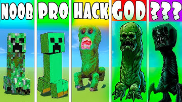 NOOB VS PRO VS HACKER VS GOD VS ??? CREEPER MINECRAFT PIXEL ART