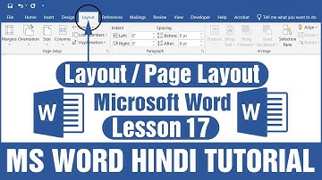 Ms Word Lesson 17 || Layout/Page Layout Menu Complete Ms Word Tutorial in Hindi