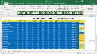 72. How to make profession result card -Class#72- Microsoft Excel 2019 Complete Course screenshot 5