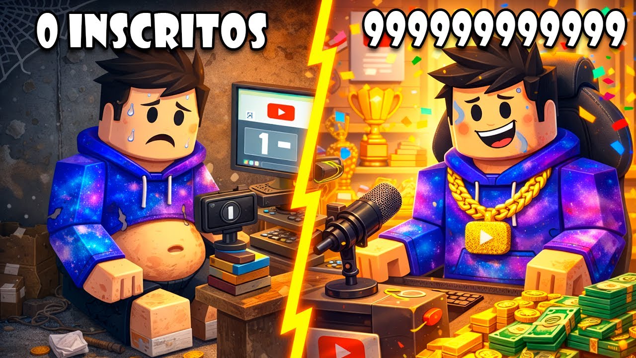 Fiz VÍDEOS VIRAIS e BOMBEI! Roblox Seja Um Youtuber