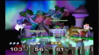 Super Smash Bros. Melee: 3 Player battles #3 Bros. and Pokes