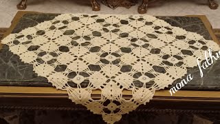 مفرش وحدات انيق وسهل للمبتدئات crochet doily