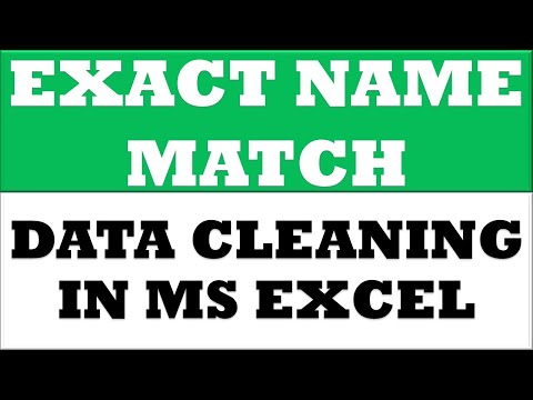 Exact match verify | Data cleaning in excel