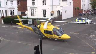 WNAA Air Ambulance Leamington Spa - Clarendon Street - Taking Off